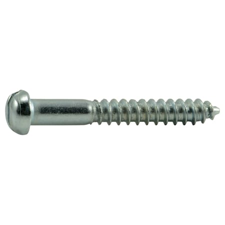 Wood Screw, #4, 7/8 In, Zinc Plated Steel Round Head Slotted Drive, 60 PK